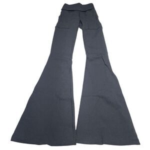 Aerie Offline Black Ribbed Pocket Foldover Flare Leggings